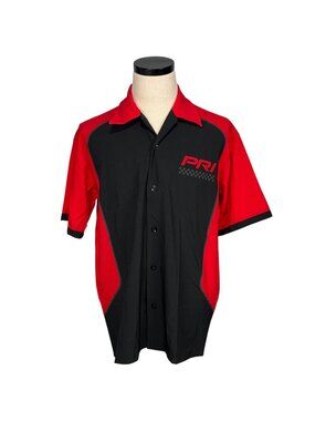 Performance Racing Industry PRI Red & Black Button-Up Shirt Large